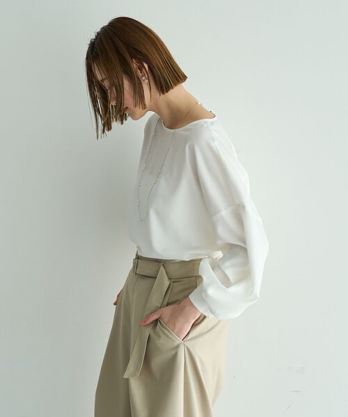 YECCA VECCA（イェッカヴェッカ）の「2wayボリューム袖ブラウス（シャツ/ブラウス・レディース・ピンクベージュ/オフホワイト/ネイビー/ストライプ・FREE）」の12枚目の写真