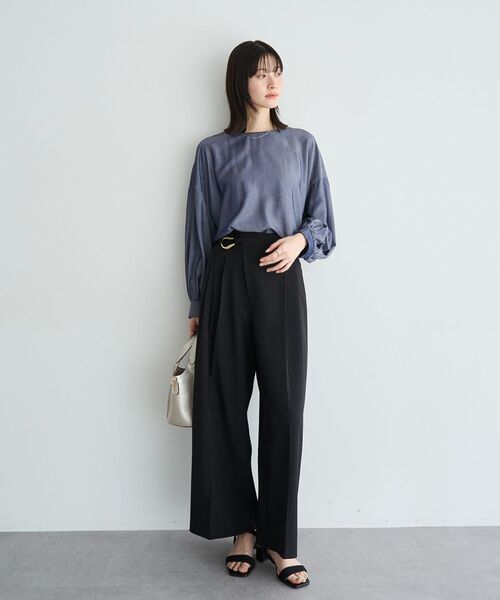 YECCA VECCA（イェッカヴェッカ）の「2wayボリューム袖ブラウス（シャツ/ブラウス・レディース・ピンクベージュ/オフホワイト/ネイビー/ストライプ・FREE）」の21枚目の写真