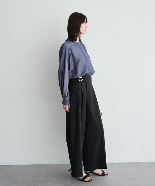 YECCA VECCA（イェッカヴェッカ）の「2wayボリューム袖ブラウス（シャツ/ブラウス・レディース・ピンクベージュ/オフホワイト/ネイビー/ストライプ・FREE）」の22枚目の写真