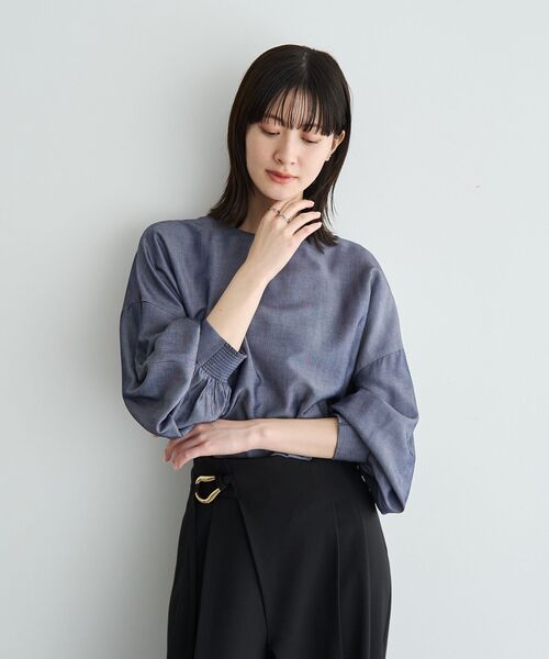 YECCA VECCA（イェッカヴェッカ）の「2wayボリューム袖ブラウス（シャツ/ブラウス・レディース・ピンクベージュ/オフホワイト/ネイビー/ストライプ・FREE）」の2枚目の写真