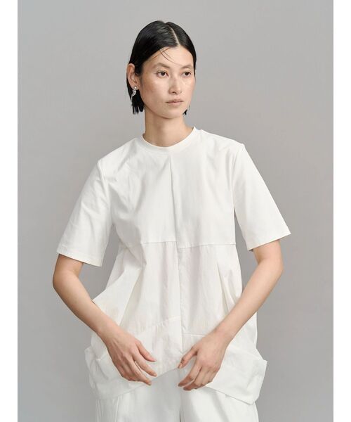 UN3D.(アンスリード)の「ROUND BOX COCOON T-SH / ラウンドボックスコクーンティーシャツ(Tシャツ/カットソー・レディース・グレー/ブラック/その他1/ホワイト・38/36)」の17枚目の写真