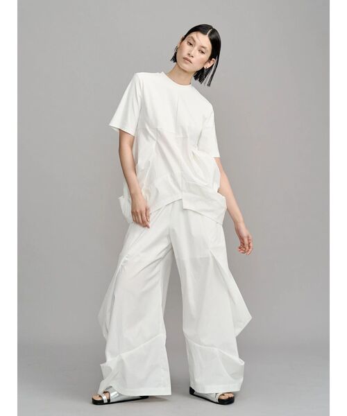 UN3D.（アンスリード）の「ROUND BOX COCOON T-SH / ラウンドボックスコクーンティーシャツ（Tシャツ/カットソー・レディース・グレー/ブラック/その他1/ホワイト・38/36）」の16枚目の写真