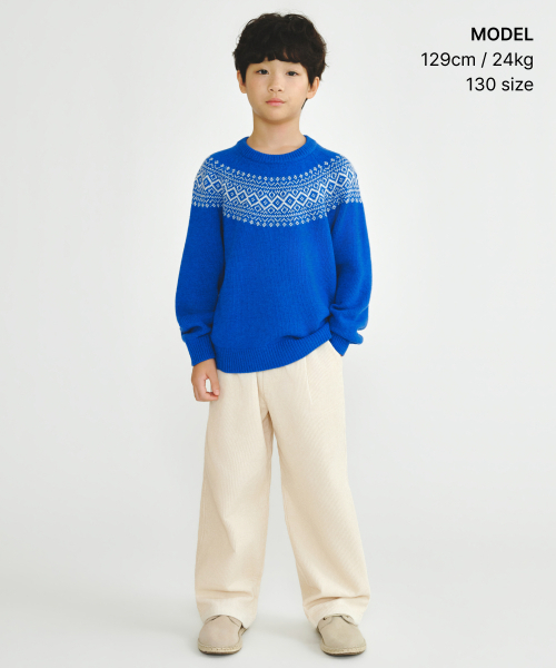MUSINSA STANDARD KIDS（ムシンサスタンダードキッズ）の「ワンタックワイドバンディングコーデュロイパンツ[クリーム]（その他パンツ・レディース・その他・100/110/120/130/140/150/160）」の2枚目の写真