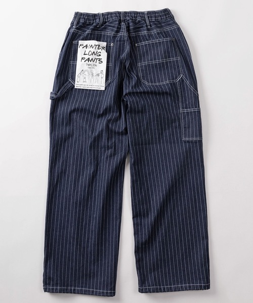 make a ray!（メイク ア レイ！）の「【82】ワンウォッシュ/ストライプ/ヒッコリー デニムペインターパンツ/ドローコード付/アメカジ（デニムパンツ・メンズ・ネイビー/ネイビー系/ワンウォッシュ/ブラック・L/M）」の5枚目の写真