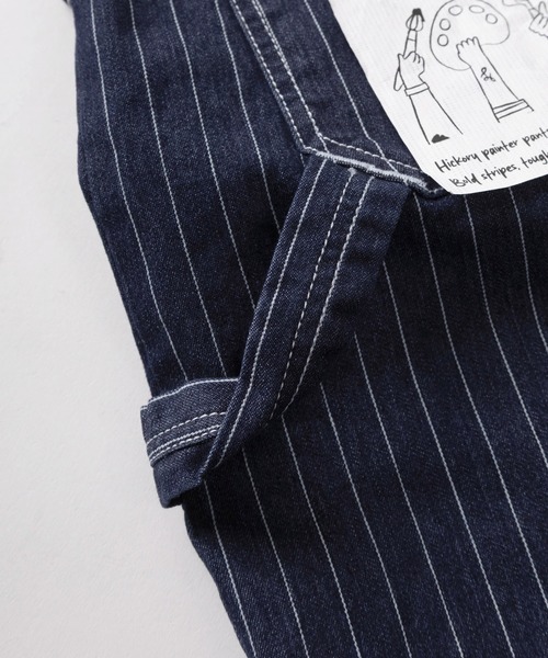 make a ray!（メイク ア レイ！）の「【82】ワンウォッシュ/ストライプ/ヒッコリー デニムペインターパンツ/ドローコード付/アメカジ（デニムパンツ・メンズ・ネイビー/ネイビー系/ワンウォッシュ/ブラック・L/M）」の12枚目の写真