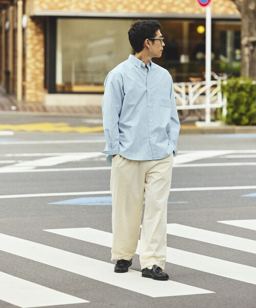 FREAK'S STORE（フリークスストア）の「AIRDRY HIGH TECHYARN オックスフォード ボタンダウンシャツ ロングスリーブ/エアドライ ポリエステル 長袖シャツ/吸水速乾/遮熱（シャツ/ブラウス・メンズ・ホワイト/グレー/サックスブルー/ブルー/グリーン/ダークグレー/その他9・SMALL/MEDIUM/LARGE）」の9枚目の写真