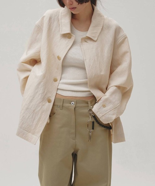 TODAYFUL（トゥデイフル）の「TODAYFUL　Soutiencollar Washed Jacket ステンカラーウォッシュドジャケット/12620104（ステンカラーコート・レディース・アイボリー/ブラック・36）」の2枚目の写真