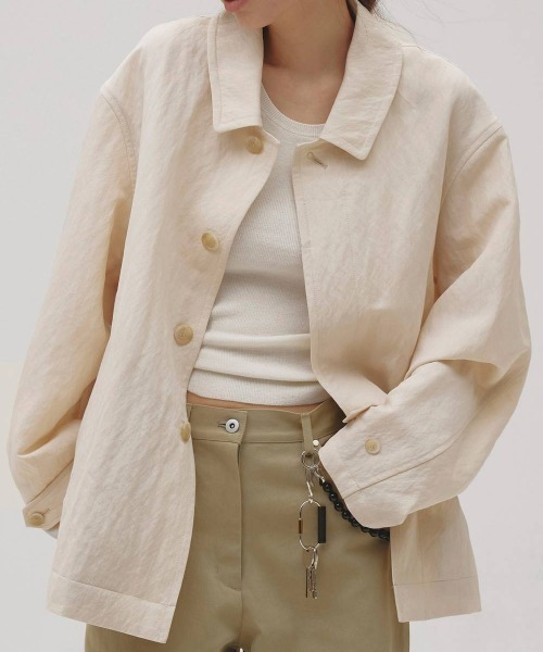 TODAYFUL（トゥデイフル）の「TODAYFUL　Soutiencollar Washed Jacket ステンカラーウォッシュドジャケット/12620104（ステンカラーコート・レディース・アイボリー/ブラック・36）」の8枚目の写真