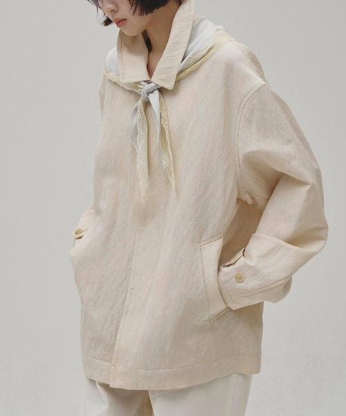 TODAYFUL（トゥデイフル）の「TODAYFUL　Soutiencollar Washed Jacket ステンカラーウォッシュドジャケット/12620104（ステンカラーコート・レディース・アイボリー/ブラック・36）」の5枚目の写真