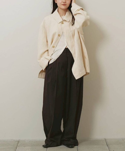 TODAYFUL（トゥデイフル）の「TODAYFUL　Soutiencollar Washed Jacket ステンカラーウォッシュドジャケット/12620104（ステンカラーコート・レディース・アイボリー/ブラック・36）」の15枚目の写真