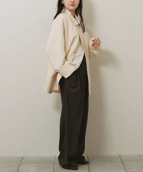 TODAYFUL（トゥデイフル）の「TODAYFUL　Soutiencollar Washed Jacket ステンカラーウォッシュドジャケット/12620104（ステンカラーコート・レディース・アイボリー/ブラック・36）」の16枚目の写真