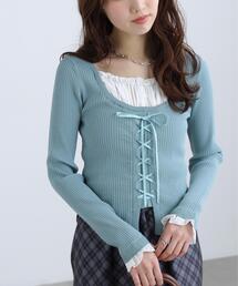 FREE'S MART | ◆インナードッキングレースアップリブニット(ニット/セーター)