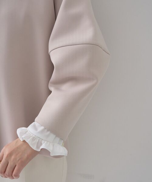 YECCA VECCA（イェッカヴェッカ）の「ダンボールニットジャケット（テーラードジャケット・レディース・ベージュ/ネイビー・M）」の10枚目の写真