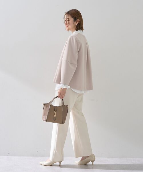 YECCA VECCA（イェッカヴェッカ）の「ダンボールニットジャケット（テーラードジャケット・レディース・ベージュ/ネイビー・M）」の13枚目の写真