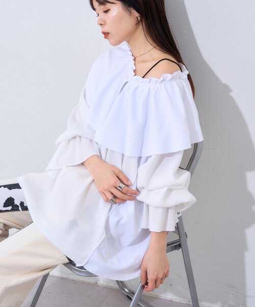 etsinta（エシンタ）の「【etsinta】サーマルBIGカラーリメイクtee（Tシャツ/カットソー・レディース・ホワイト/アイボリー・ONE SIZE）」の12枚目の写真