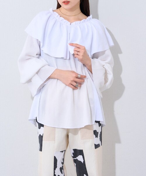 etsinta（エシンタ）の「【etsinta】サーマルBIGカラーリメイクtee（Tシャツ/カットソー・レディース・ホワイト/アイボリー・ONE SIZE）」の15枚目の写真