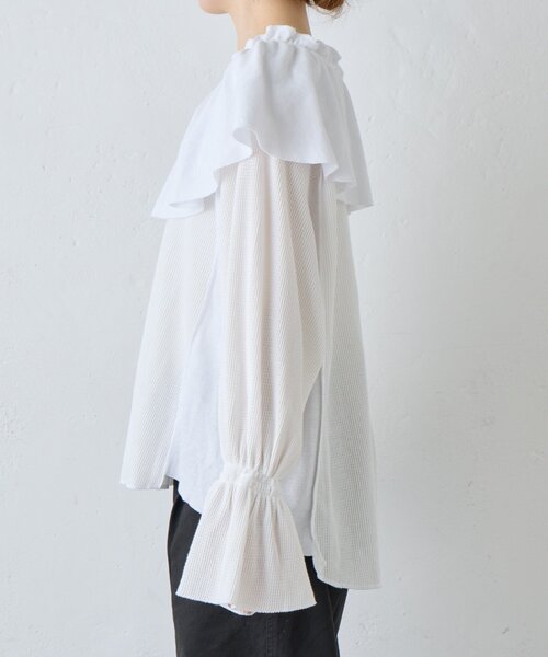 etsinta（エシンタ）の「【etsinta】サーマルBIGカラーリメイクtee（Tシャツ/カットソー・レディース・ホワイト/アイボリー・ONE SIZE）」の3枚目の写真