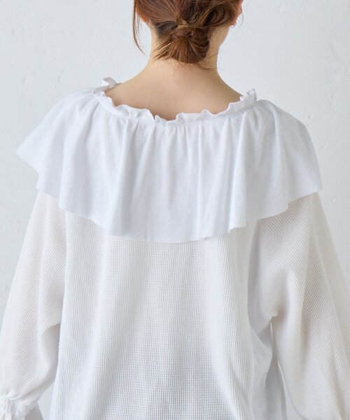 etsinta（エシンタ）の「【etsinta】サーマルBIGカラーリメイクtee（Tシャツ/カットソー・レディース・ホワイト/アイボリー・ONE SIZE）」の5枚目の写真