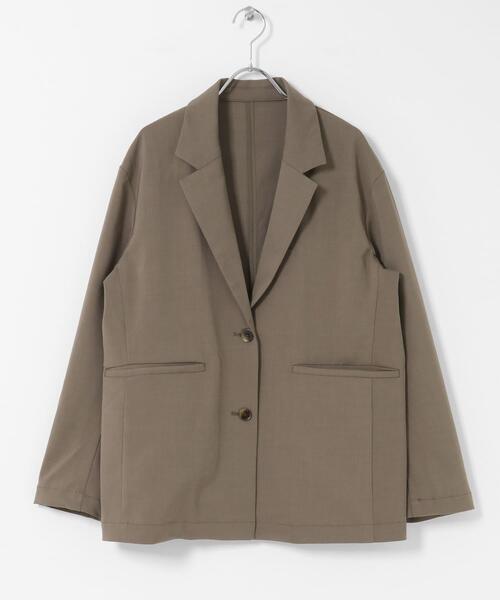 ITEMS URBANRESEARCH（アイテムズ アーバンリサーチ）の「ルーズテーラード強撚ジャケット（テーラードジャケット・レディース・カーキ/ベージュ系その他/チャコールグレー・FREE）」の8枚目の写真
