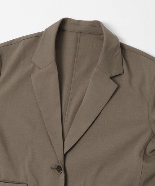 ITEMS URBANRESEARCH（アイテムズ アーバンリサーチ）の「ルーズテーラード強撚ジャケット（テーラードジャケット・レディース・カーキ/ベージュ系その他/チャコールグレー・FREE）」の9枚目の写真