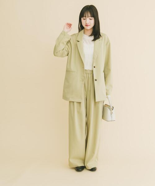 ITEMS URBANRESEARCH（アイテムズ アーバンリサーチ）の「ルーズテーラード強撚ジャケット（テーラードジャケット・レディース・カーキ/ベージュ系その他/チャコールグレー・FREE）」の13枚目の写真