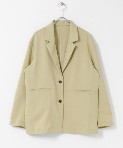 ITEMS URBANRESEARCH（アイテムズ アーバンリサーチ）の「ルーズテーラード強撚ジャケット（テーラードジャケット・レディース・カーキ/ベージュ系その他/チャコールグレー・FREE）」の15枚目の写真