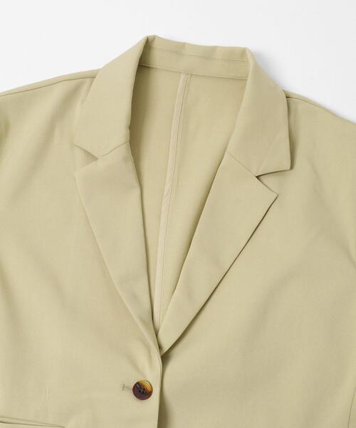 ITEMS URBANRESEARCH（アイテムズ アーバンリサーチ）の「ルーズテーラード強撚ジャケット（テーラードジャケット・レディース・カーキ/ベージュ系その他/チャコールグレー・FREE）」の16枚目の写真