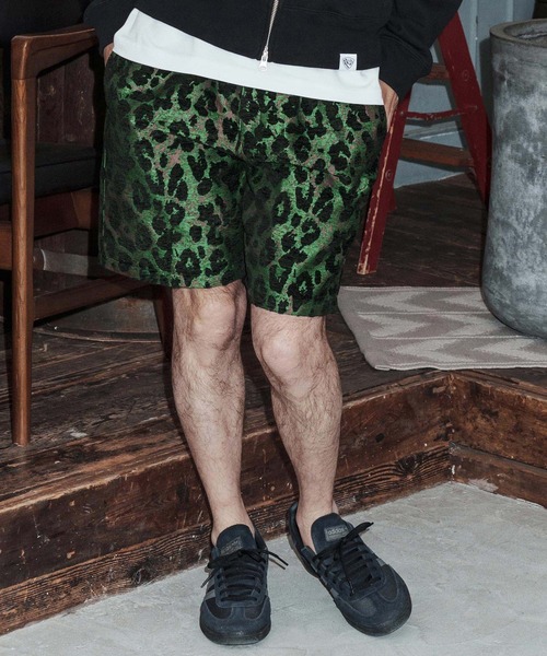 No Rain No Rainbow(ノーレインノーレインボー)の「mp14814-leopard pattern gobelin shorts ショートパンツ(NR26S-06)(その他パンツ・メンズ・グレー/ブラウン/グリーン・XL/L/M/S)」の20枚目の写真