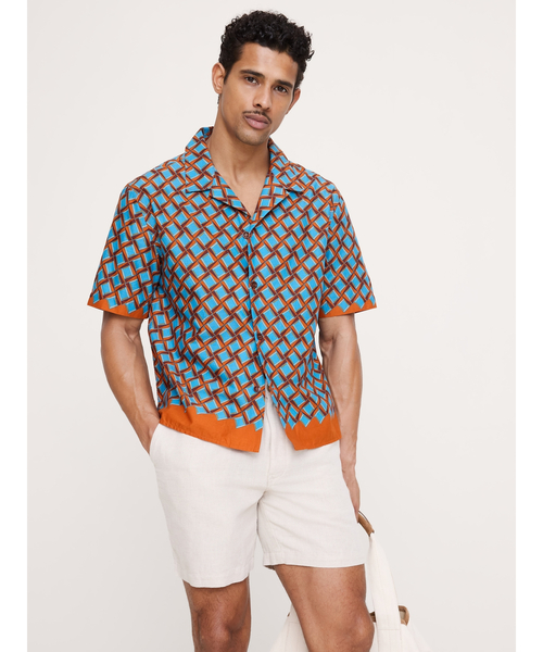 Banana Republic(バナナリパブリック)の「リラックスフィット コットンスラブ リゾートシャツ(シャツ/ブラウス・メンズ・ピンク/オレンジ系その他・S/M/L/XL)」の2枚目の写真