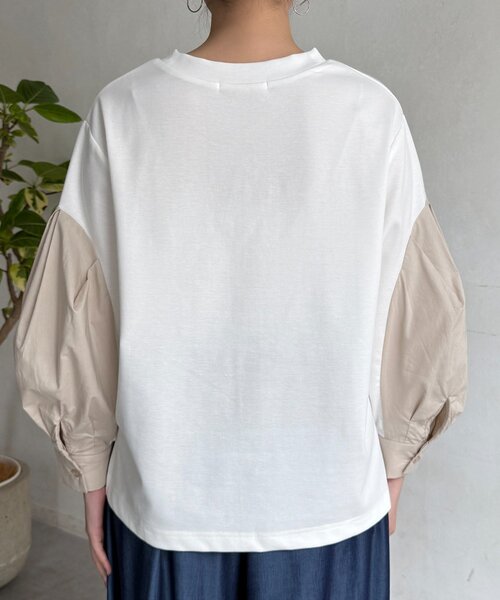 Chez toi(シェトワ)の「袖切替ポンチプルオーバー(Tシャツ/カットソー・レディース・オフホワイト/グレー/イエロー・FREE)」の13枚目の写真