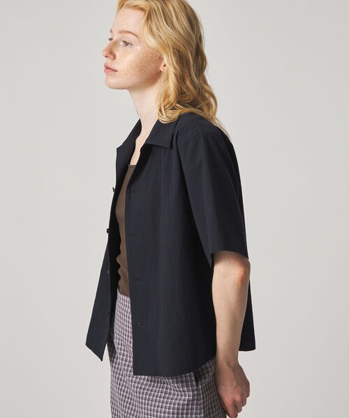 Steven Alan(スティーブンアラン)の「<Steven Alan>コットン ショートスリーブ シャツ(シャツ/ブラウス・レディース・ネイビー/ダークブラウン・M/S)」の3枚目の写真
