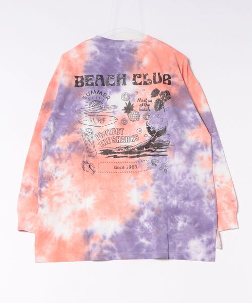 CUBE SUGAR(キューブシュガー)の「CUBE SUGAR/キューブシュガー 16/-OE 天竺 タイダイ バックプリント クルーPO(Tシャツ/カットソー・レディース・ブルー/イエロー/パープル・FREE)」の5枚目の写真