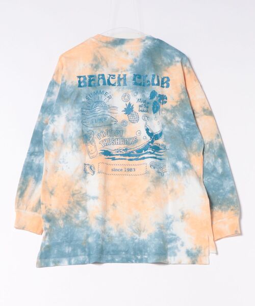 CUBE SUGAR(キューブシュガー)の「CUBE SUGAR/キューブシュガー 16/-OE 天竺 タイダイ バックプリント クルーPO(Tシャツ/カットソー・レディース・ブルー/イエロー/パープル・FREE)」の6枚目の写真