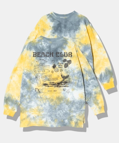 CUBE SUGAR(キューブシュガー)の「CUBE SUGAR/キューブシュガー 16/-OE 天竺 タイダイ バックプリント クルーPO(Tシャツ/カットソー・レディース・ブルー/イエロー/パープル・FREE)」の3枚目の写真