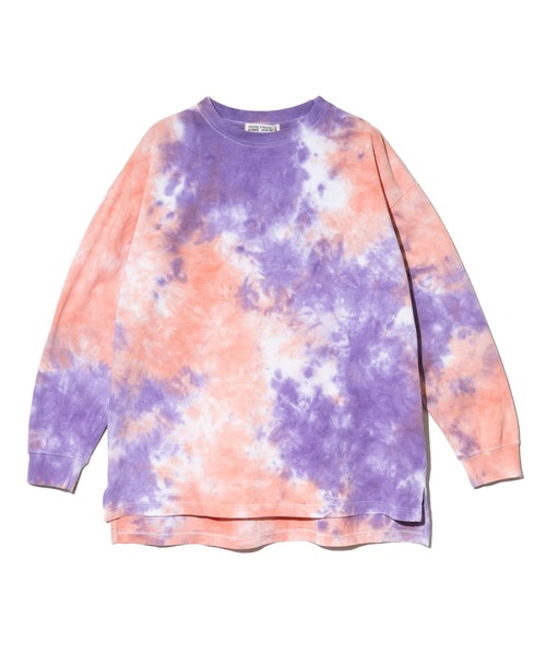 CUBE SUGAR(キューブシュガー)の「CUBE SUGAR/キューブシュガー 16/-OE 天竺 タイダイ バックプリント クルーPO(Tシャツ/カットソー・レディース・ブルー/イエロー/パープル・FREE)」の12枚目の写真