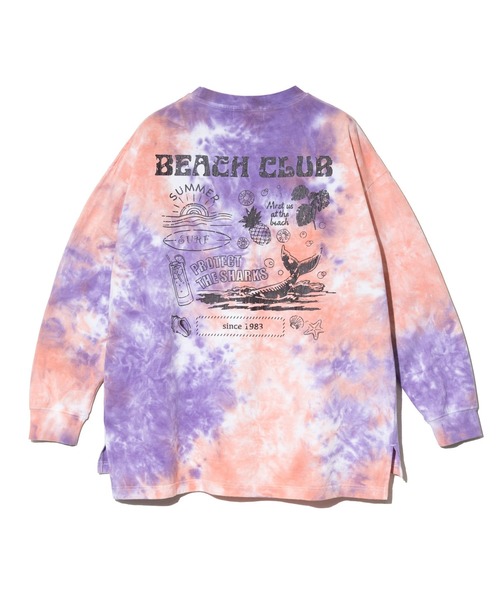 CUBE SUGAR(キューブシュガー)の「CUBE SUGAR/キューブシュガー 16/-OE 天竺 タイダイ バックプリント クルーPO(Tシャツ/カットソー・レディース・ブルー/イエロー/パープル・FREE)」の13枚目の写真