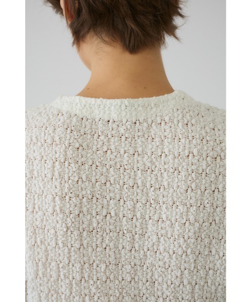 RIM.ARK（リムアーク）の「【PRE ORDER】Shirring lace compact tops シャーリングレース コンパクト トップス（ニット/セーター・レディース・ホワイト/ブラック・FREE）」の8枚目の写真