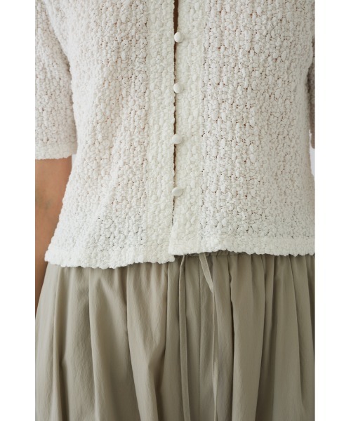 RIM.ARK（リムアーク）の「【PRE ORDER】Shirring lace compact tops シャーリングレース コンパクト トップス（ニット/セーター・レディース・ホワイト/ブラック・FREE）」の10枚目の写真