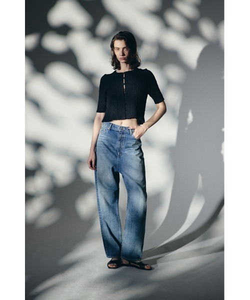 RIM.ARK（リムアーク）の「【PRE ORDER】Shirring lace compact tops シャーリングレース コンパクト トップス（ニット/セーター・レディース・ホワイト/ブラック・FREE）」の12枚目の写真