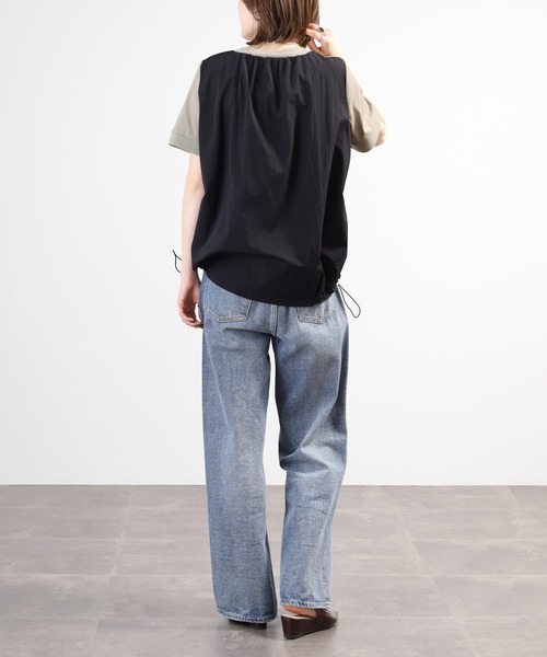 A.N.L(エーエヌエル レーベル)の「A.N.L 異素材切り替え配色プルオーバー 半袖(Tシャツ/カットソー・レディース・ブラック/モカ/ネイビー・38)」の21枚目の写真