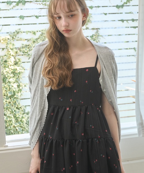 Birthday room（バースデイルーム）の「小花柄ティアードチュニック/Small floral print tiered tunic（チュニック・レディース・ホワイト/ブラック・FREE）」の13枚目の写真