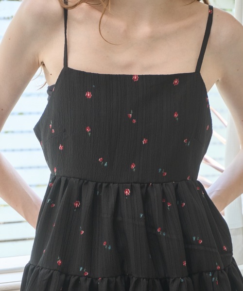 Birthday room（バースデイルーム）の「小花柄ティアードチュニック/Small floral print tiered tunic（チュニック・レディース・ホワイト/ブラック・FREE）」の15枚目の写真