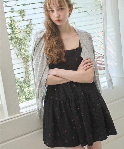 Birthday room（バースデイルーム）の「小花柄ティアードチュニック/Small floral print tiered tunic（チュニック・レディース・ホワイト/ブラック・FREE）」の18枚目の写真