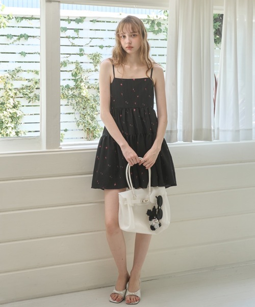 Birthday room（バースデイルーム）の「小花柄ティアードチュニック/Small floral print tiered tunic（チュニック・レディース・ホワイト/ブラック・FREE）」の20枚目の写真