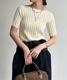 【WEB限定】ワイドリブハーフスリーブプルオーバー