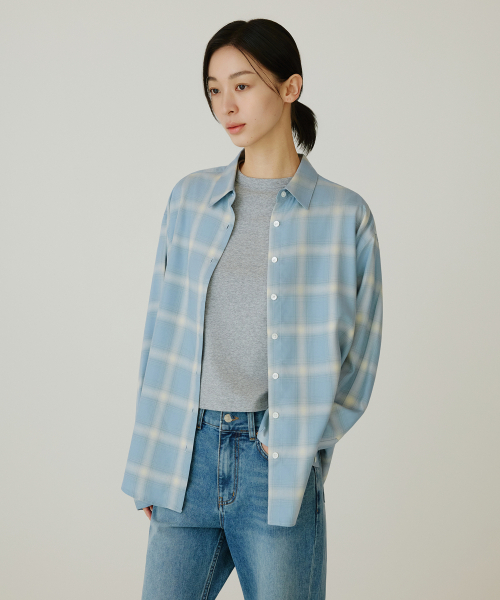 SIYAZU（シヤジュ）の「SITP5273 KUWAMURA リエルチェックシャツ_スカイブルー（シャツ/ブラウス・レディース・スカイブルー・ONE）」の2枚目の写真