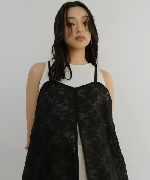 hellam(へラム)の「刺繍レースチュニックキャミワンピ(ワンピース・レディース・ブラック/アイボリー・FREE)」の17枚目の写真