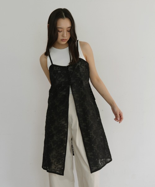 hellam(へラム)の「刺繍レースチュニックキャミワンピ(ワンピース・レディース・ブラック/アイボリー・FREE)」の21枚目の写真