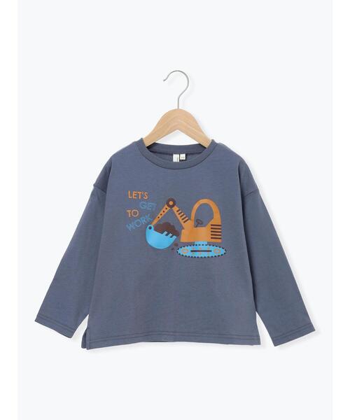 Samansa Mos2 Lagom(サマンサモスモスラーゴム)の「はたらく車プリントロンT(Tシャツ/カットソー・キッズ・イエロー/ネイビー/サックスブルー・95/120/110/100/130)」の3枚目の写真