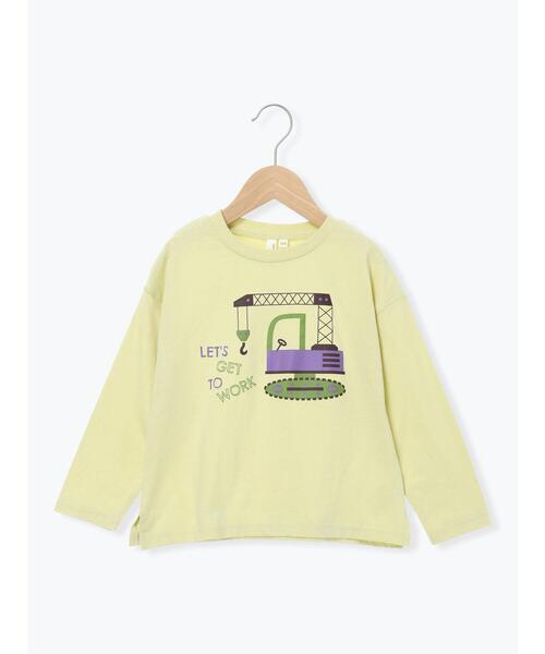 Samansa Mos2 Lagom(サマンサモスモスラーゴム)の「はたらく車プリントロンT(Tシャツ/カットソー・キッズ・イエロー/ネイビー/サックスブルー・95/120/110/100/130)」の2枚目の写真